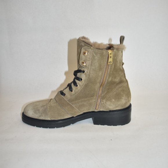 ALLSAINTS Donita Suede Combat Boot with Genuine Shearling Trim 41 EU 11 US - Picture 4 of 8